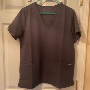 Figs Charcoal Casma Scrub Top